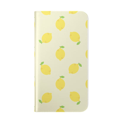 Funda con tapa para iPhone "Locura de limón"
