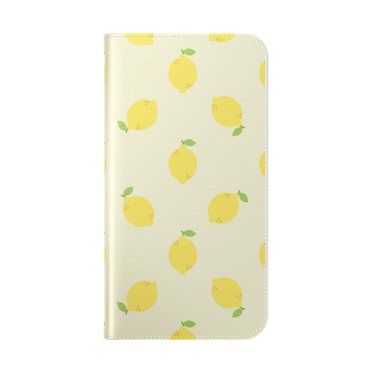 Funda con tapa para iPhone "Locura de limón"