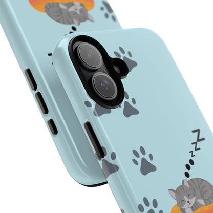 Snoozy Kitty - Funda resistente para iPhone (brillante)