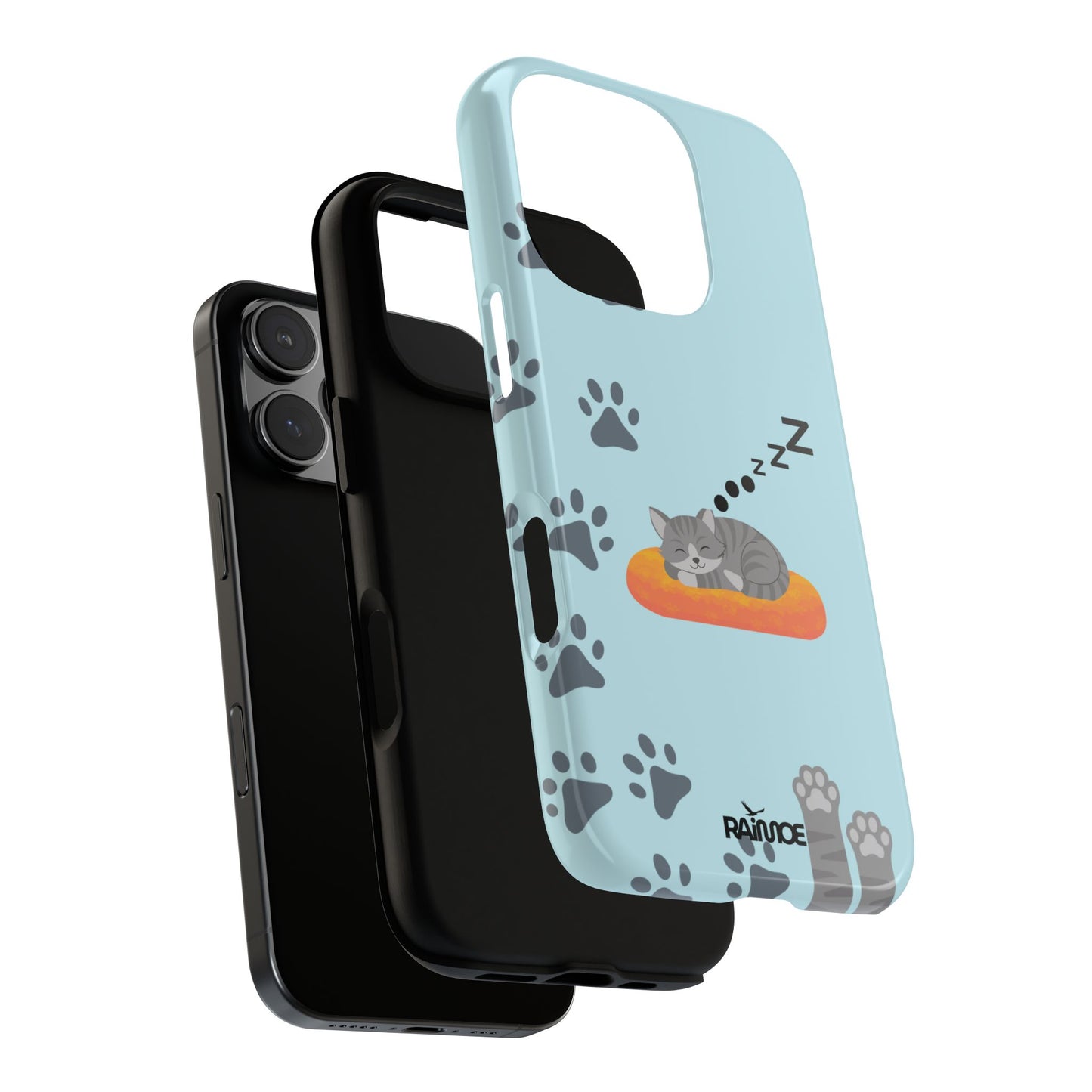 Snoozy Kitty - Funda resistente para iPhone (brillante)