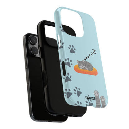 Snoozy Kitty - Funda resistente para iPhone (brillante)