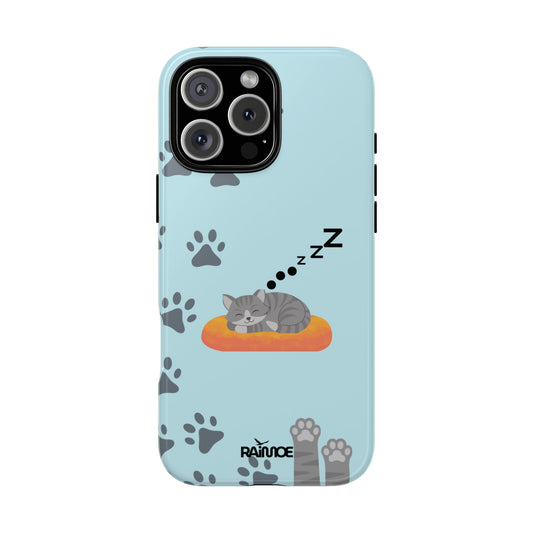 Snoozy Kitty - Funda resistente para iPhone (brillante)