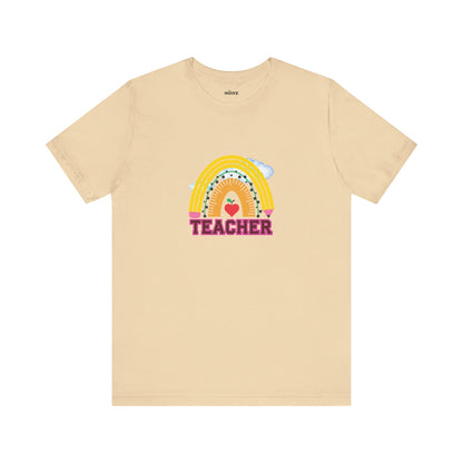 Rainbow Pencil Teacher Graphic T- Shirt