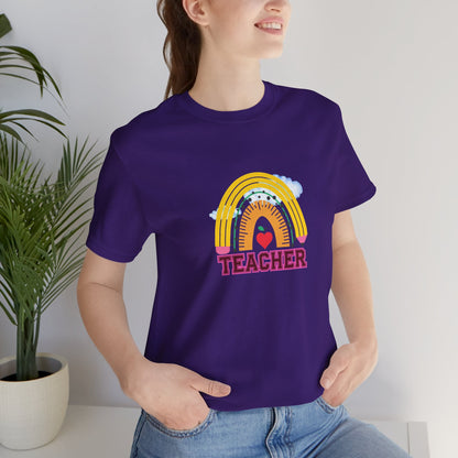 Rainbow Pencil Teacher Graphic T- Shirt