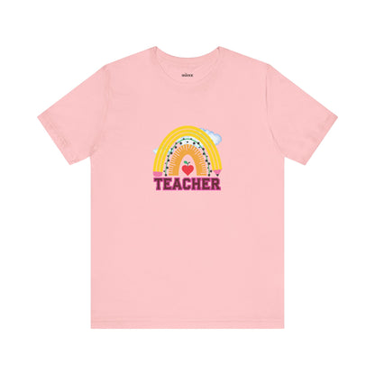 Rainbow Pencil Teacher Graphic T- Shirt