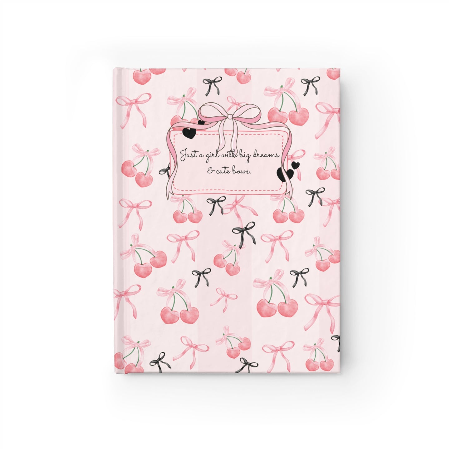 Pink Bow and Cherry Blank Journal