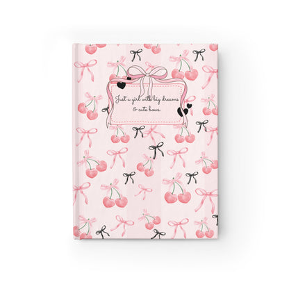 Pink Bow and Cherry Blank Journal