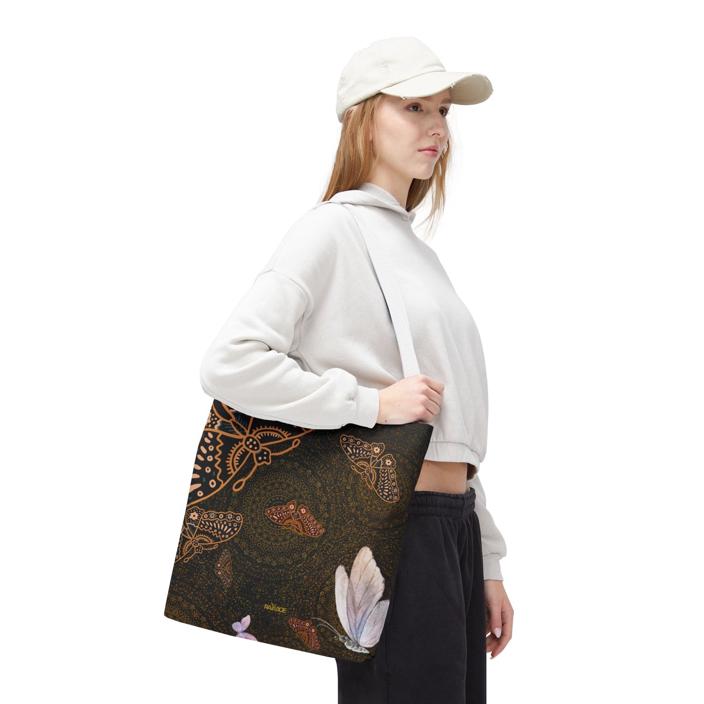 Bolsa de mano con mariposas en espiral