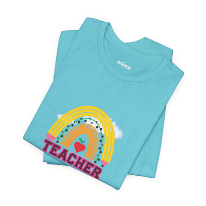 Rainbow Pencil Teacher Graphic T- Shirt