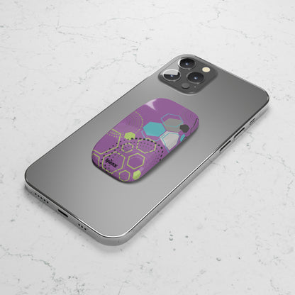 Agarre de clic para teléfono hexagonal morado