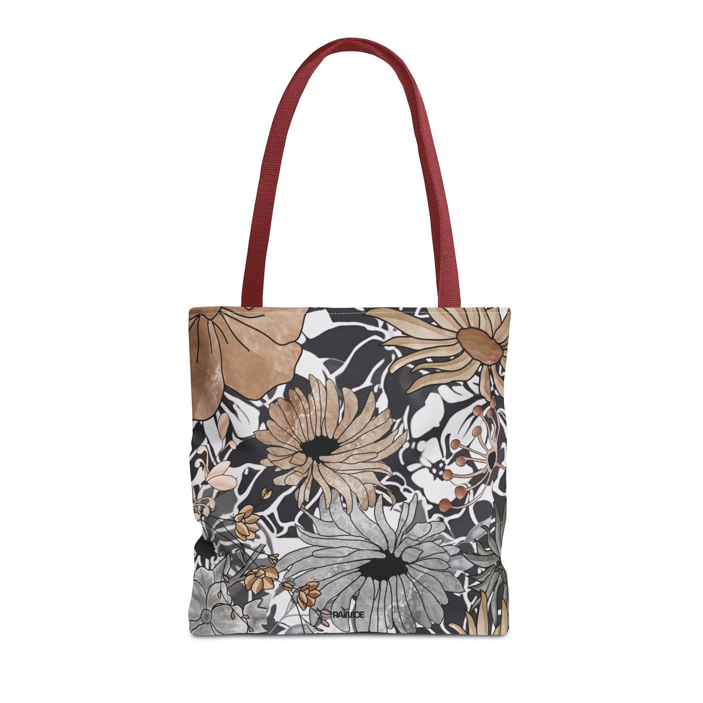 Bolsa de mano rústica con flores