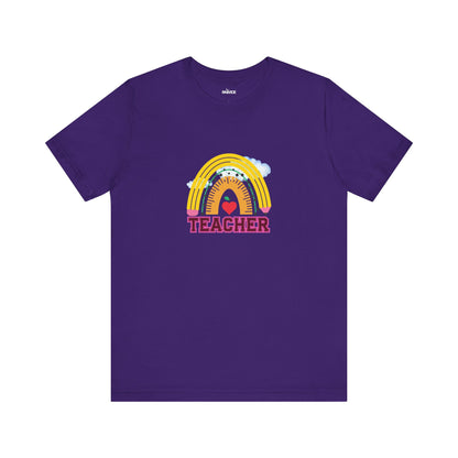 Rainbow Pencil Teacher Graphic T- Shirt