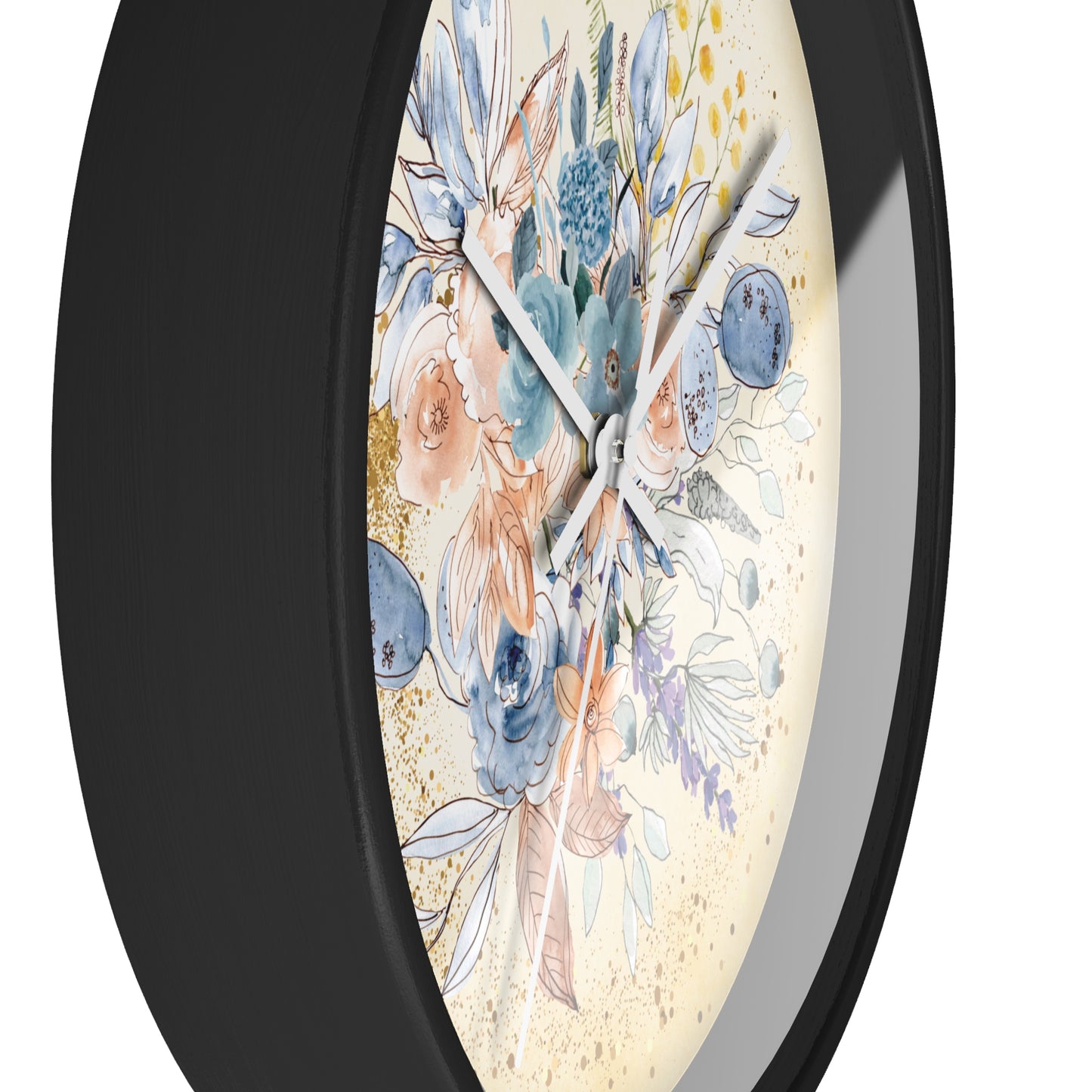 Yellow Gold Spring Floral Wall Clock