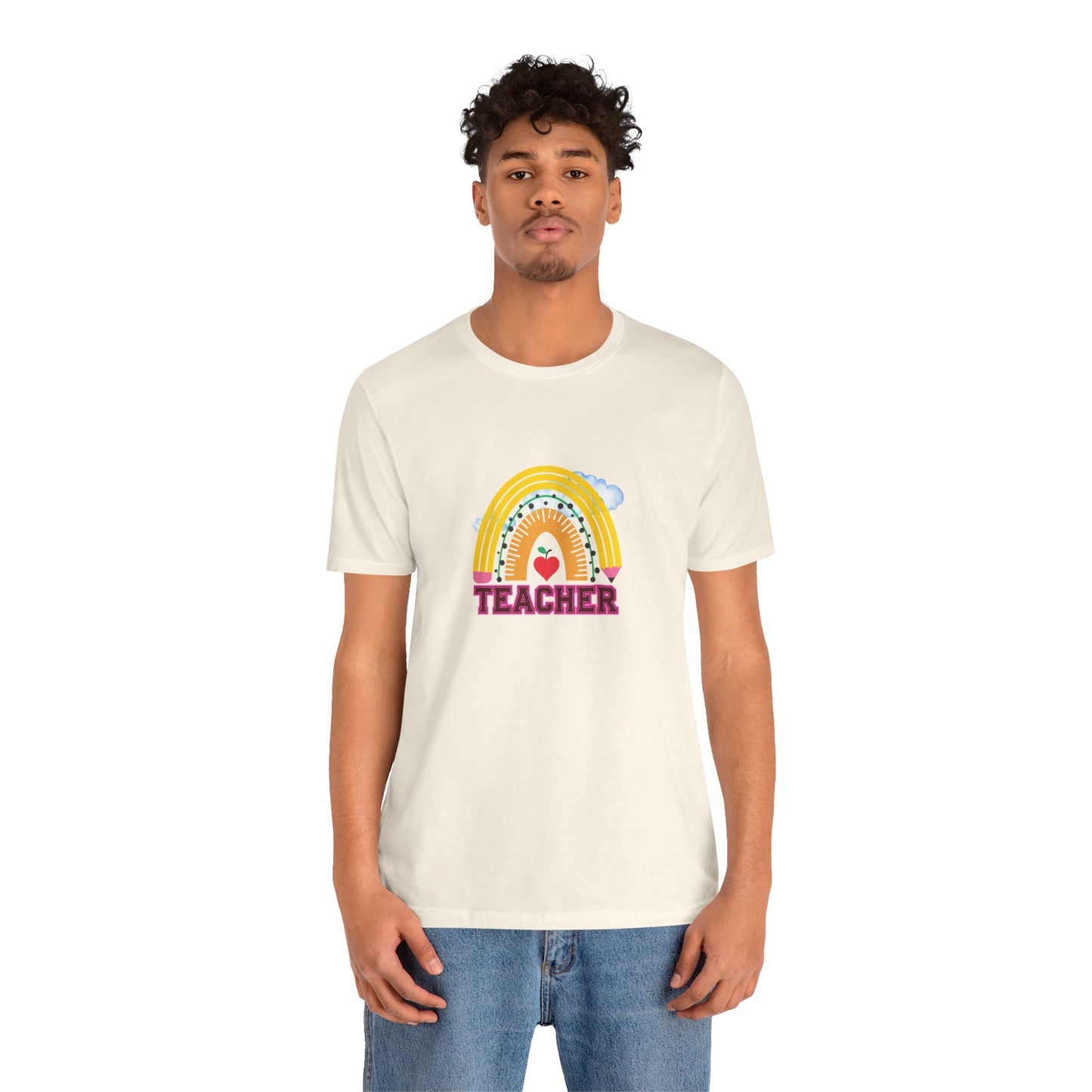 Rainbow Pencil Teacher Graphic T- Shirt