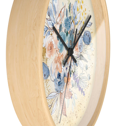 Yellow Gold Spring Floral Wall Clock