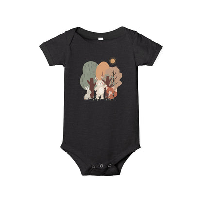 Woodland Animal Short-Sleeve Bodysuit