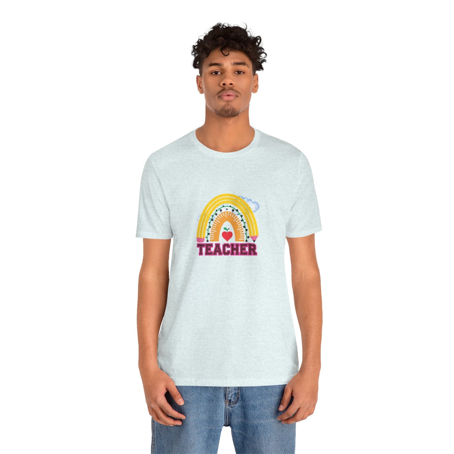 Rainbow Pencil Teacher Graphic T- Shirt