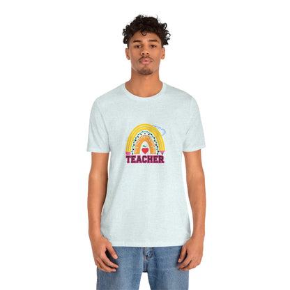 Rainbow Pencil Teacher Graphic T- Shirt