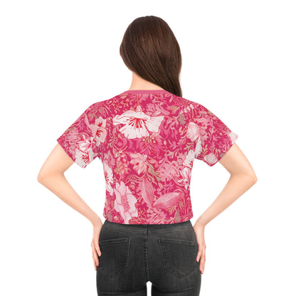 ピンク ゴッデス ウィメンズ クロップ T シャツ
