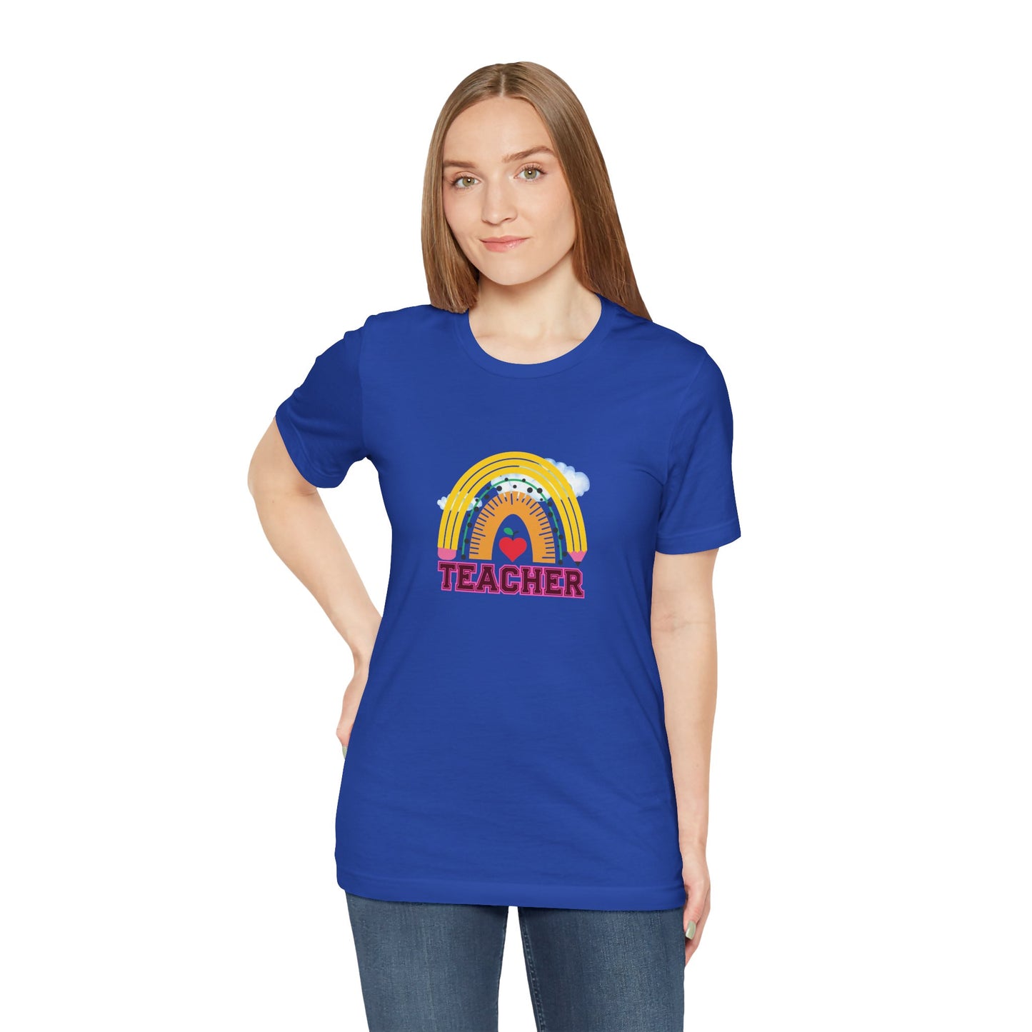 Rainbow Pencil Teacher Graphic T- Shirt