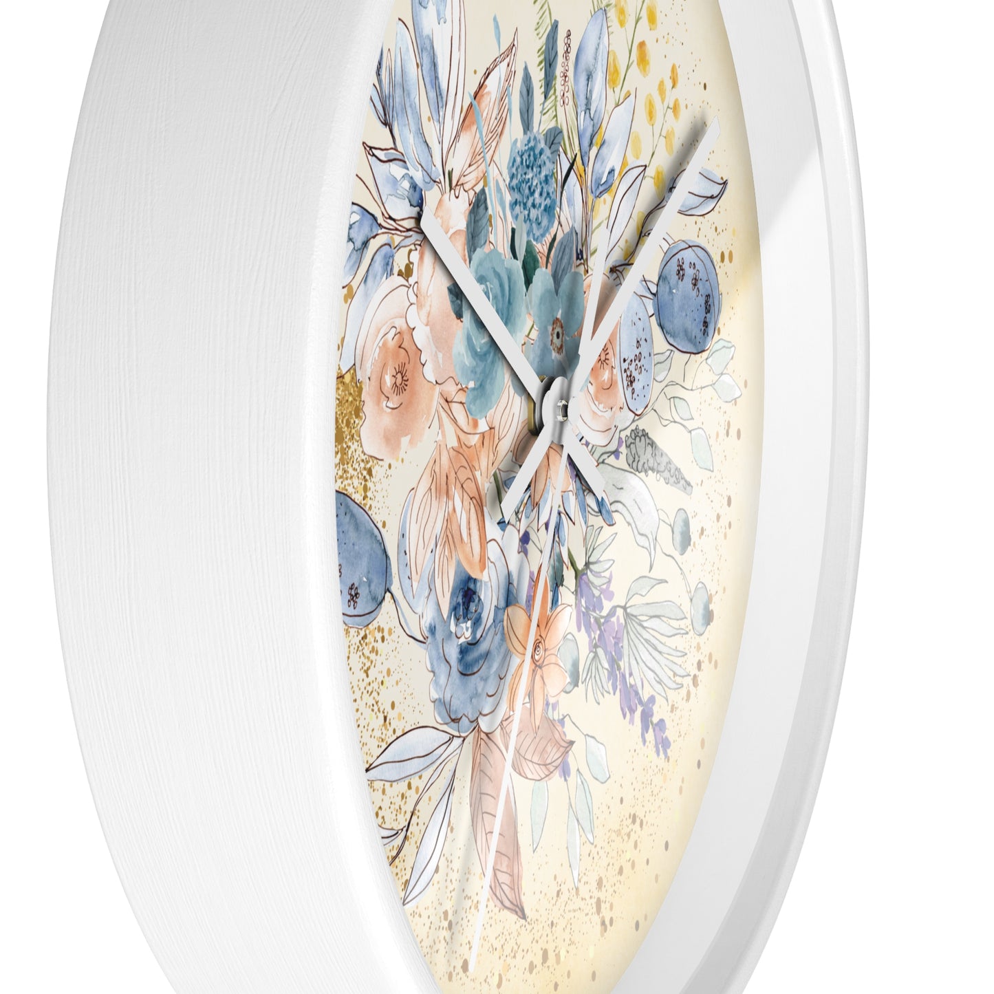 Yellow Gold Spring Floral Wall Clock