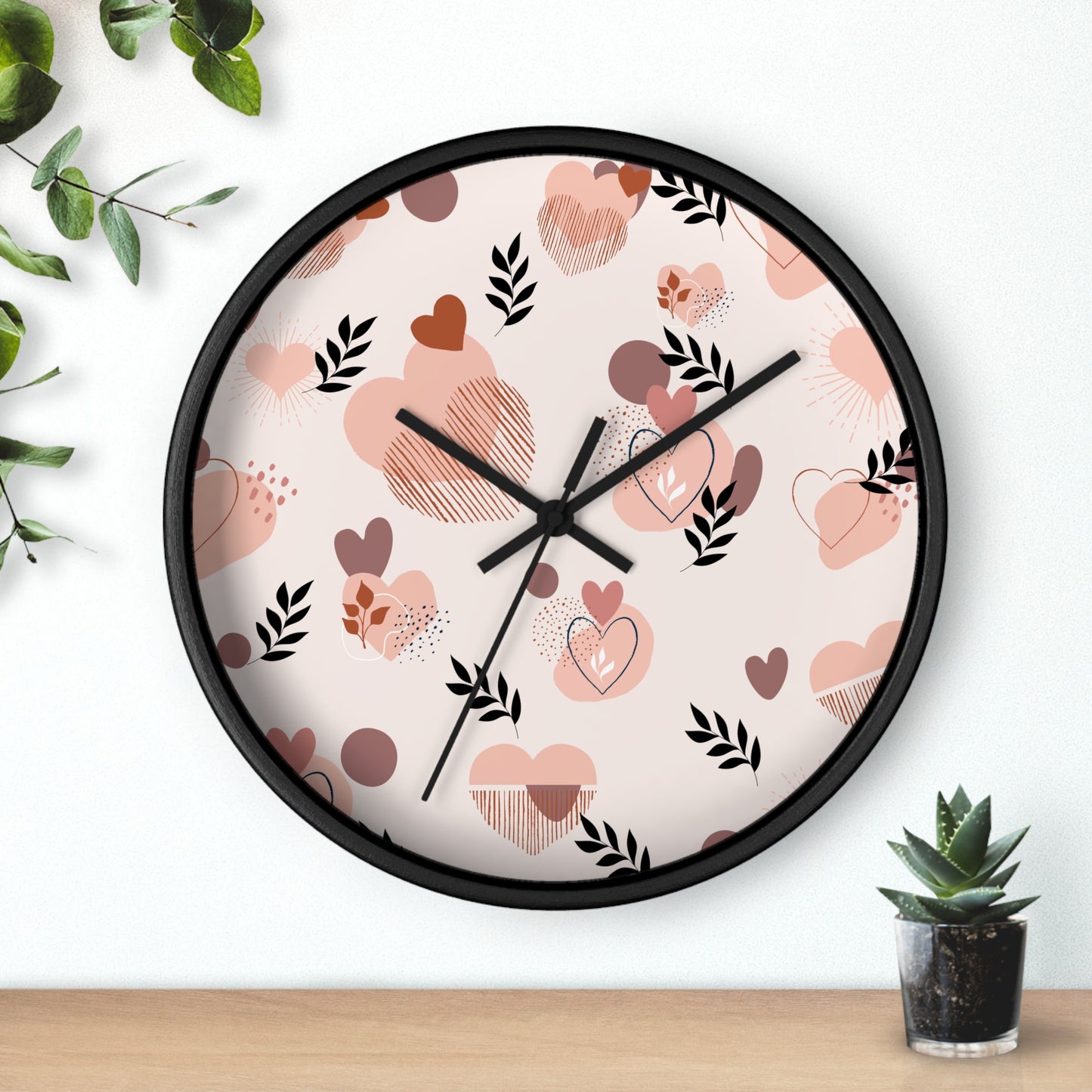 Romantic Heart Pattern Wall Clock