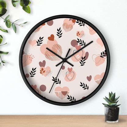 Romantic Heart Pattern Wall Clock
