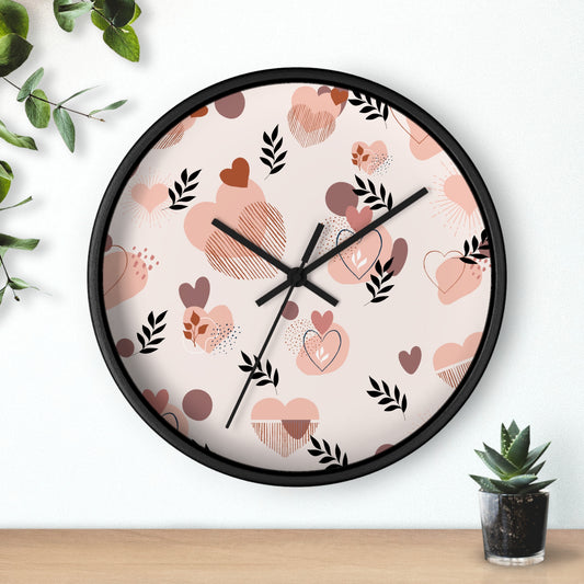 Romantic Heart Pattern Wall Clock
