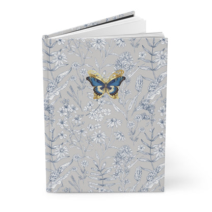 Elegant Floral Hardcover Journal with Butterfly Design (5.75" x 8")