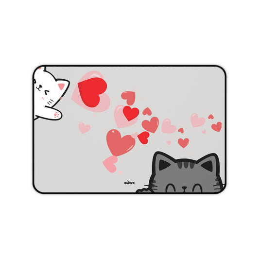 Cat In Love Desk Mat