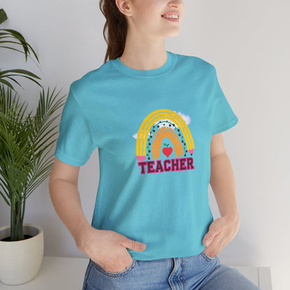 Rainbow Pencil Teacher Graphic T- Shirt