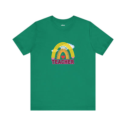 Rainbow Pencil Teacher Graphic T- Shirt