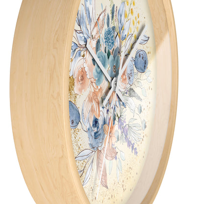 Yellow Gold Spring Floral Wall Clock