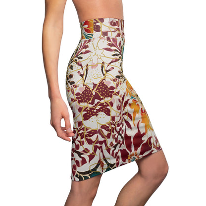 Auburn Floral Women's Pencil Skirt