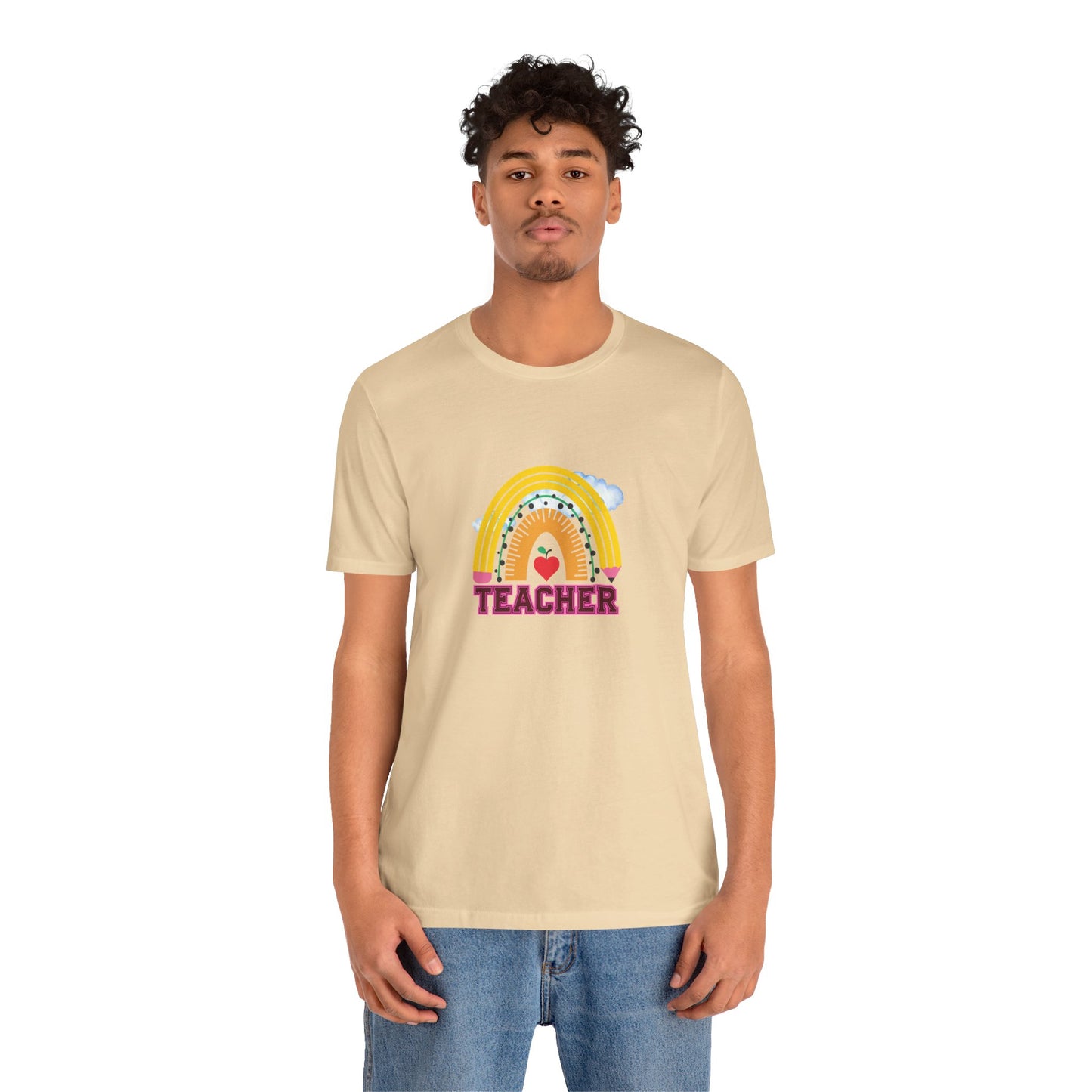 Rainbow Pencil Teacher Graphic T- Shirt
