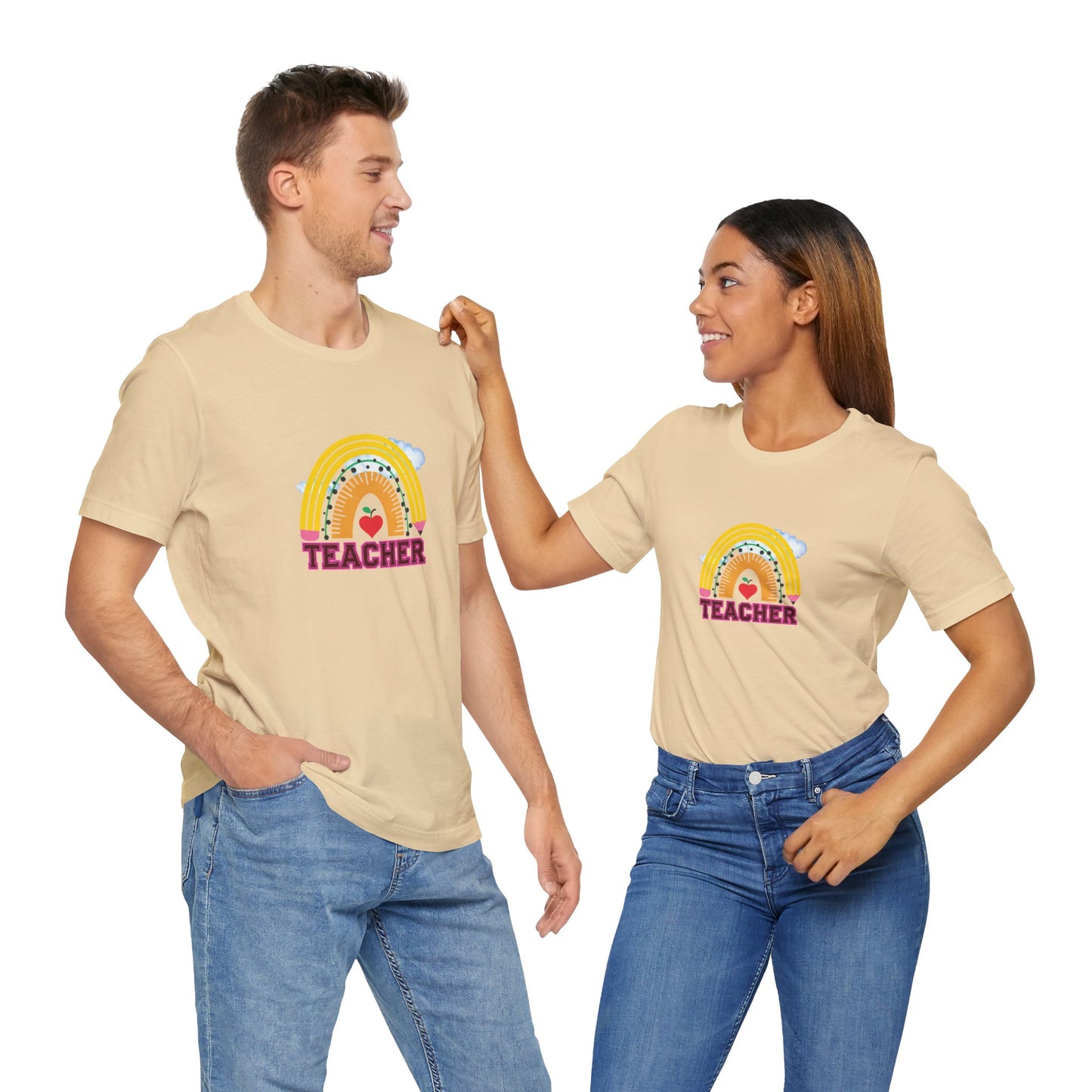 Rainbow Pencil Teacher Graphic T- Shirt