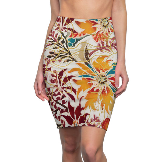 Auburn Floral Women's Pencil Skirt