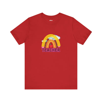 Rainbow Pencil Teacher Graphic T- Shirt