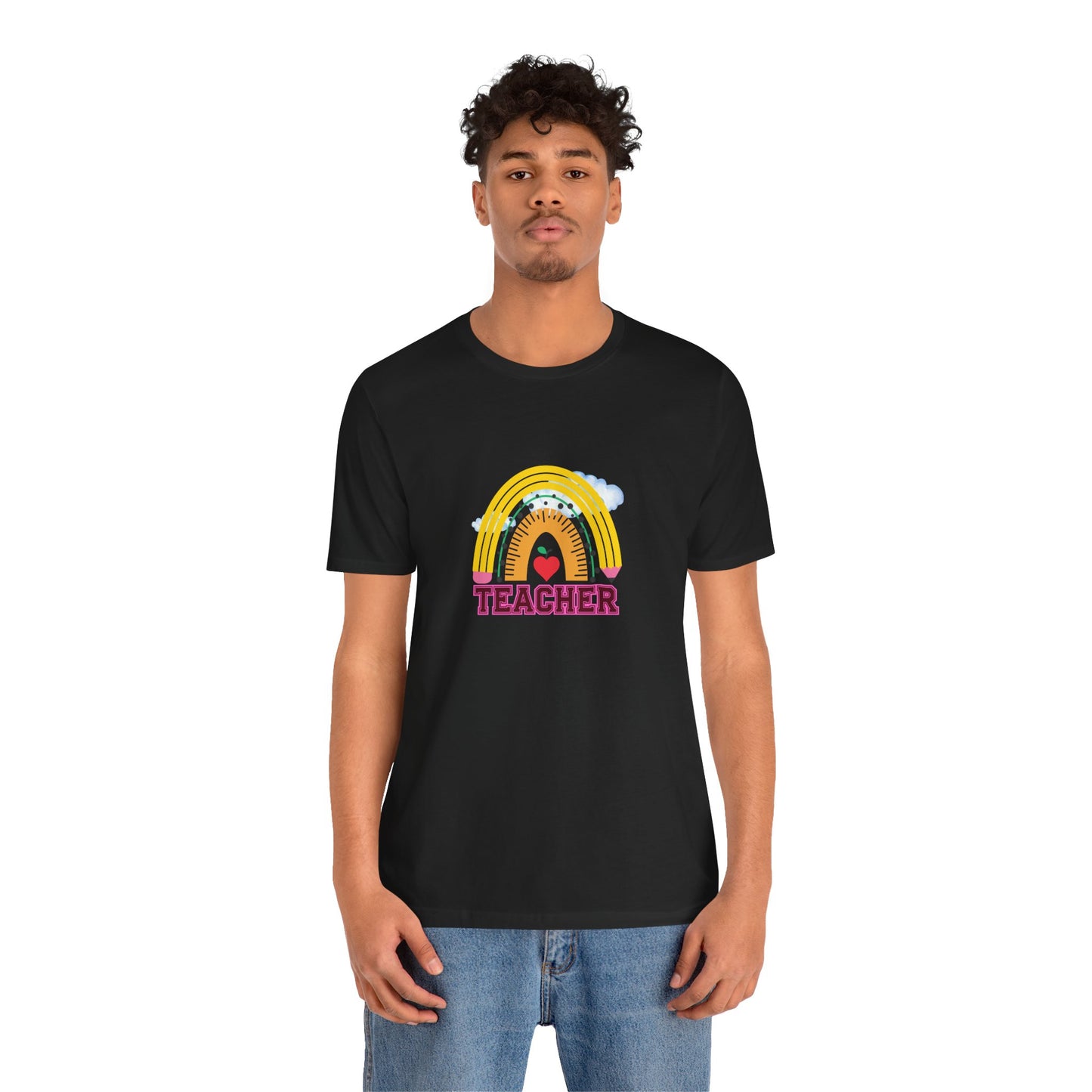 Rainbow Pencil Teacher Graphic T- Shirt