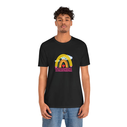 Rainbow Pencil Teacher Graphic T- Shirt