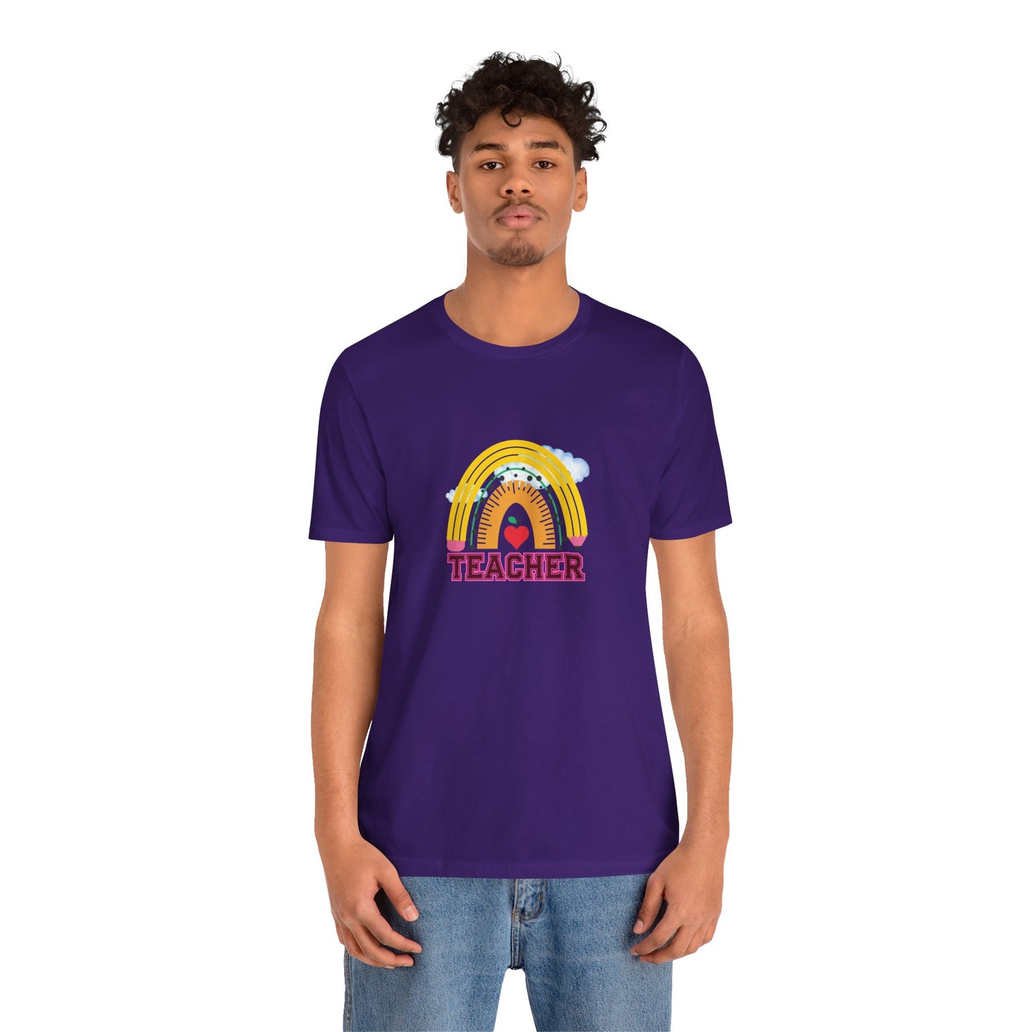 Rainbow Pencil Teacher Graphic T- Shirt