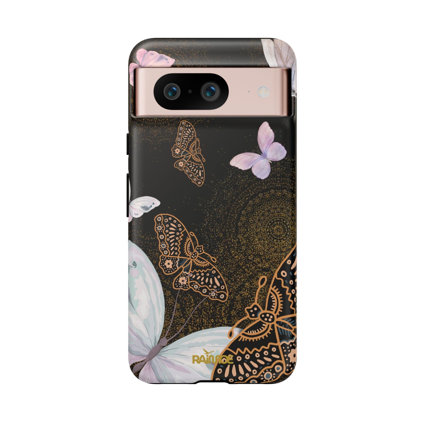 Funda resistente con diseño de mariposa espiral para Google Pixel (mate)