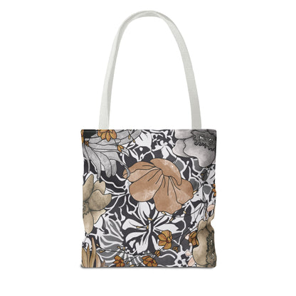 Bolsa de mano rústica con flores