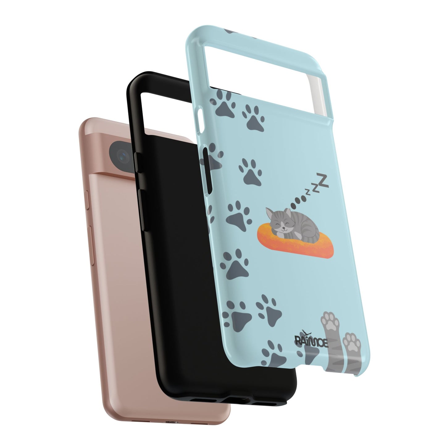Snoozy Kitty - Funda resistente para Google Pixel (brillante)