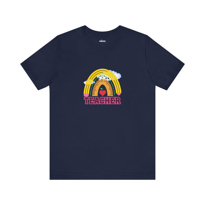 Rainbow Pencil Teacher Graphic T- Shirt