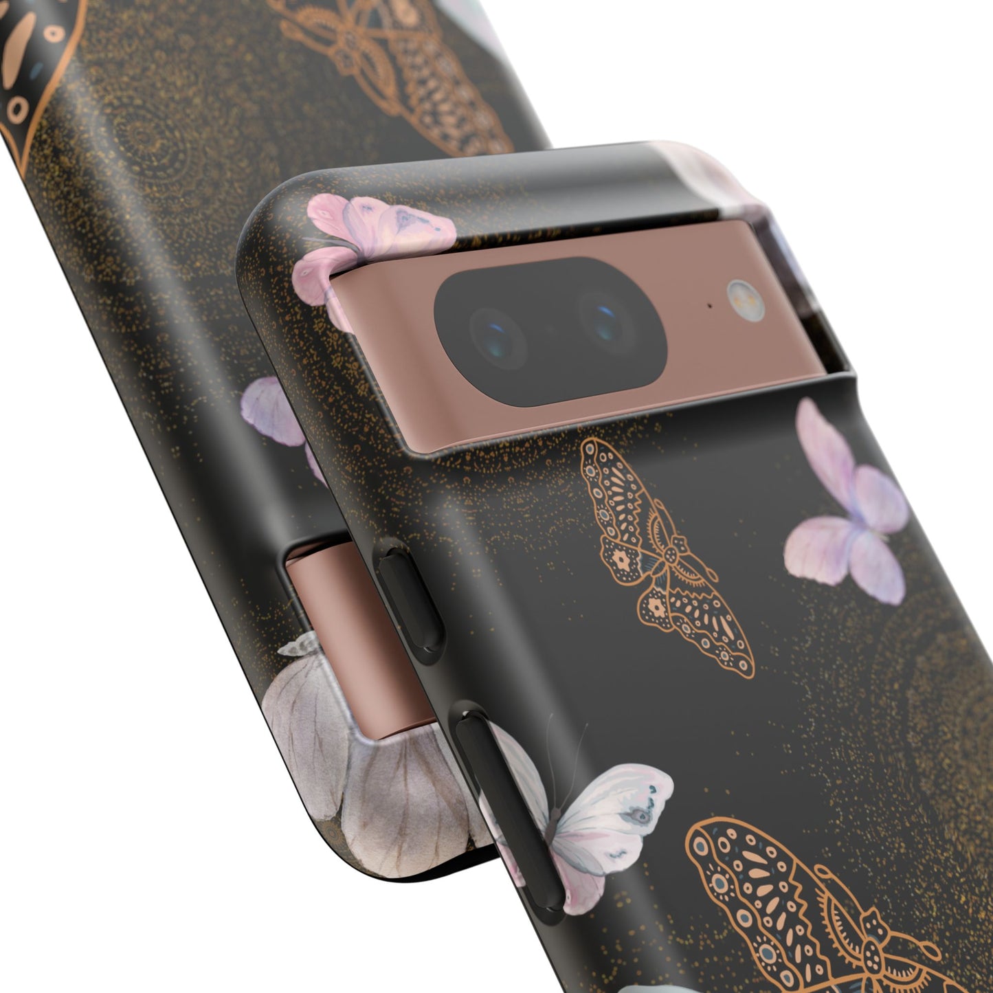 Funda resistente con diseño de mariposa espiral para Google Pixel (mate)