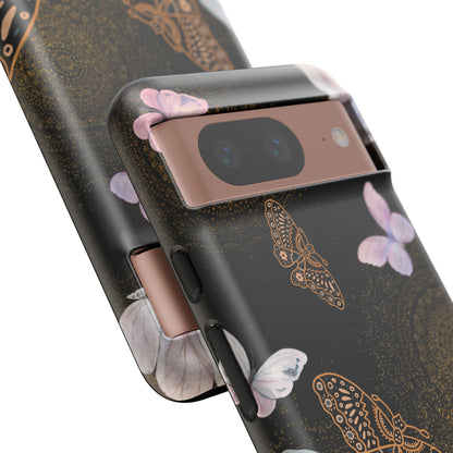Funda resistente con diseño de mariposa espiral para Google Pixel (mate)