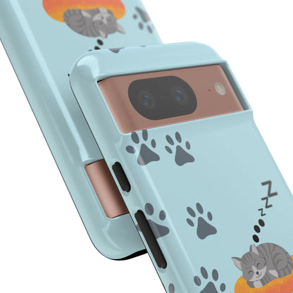 Snoozy Kitty - Funda resistente para Google Pixel (brillante)