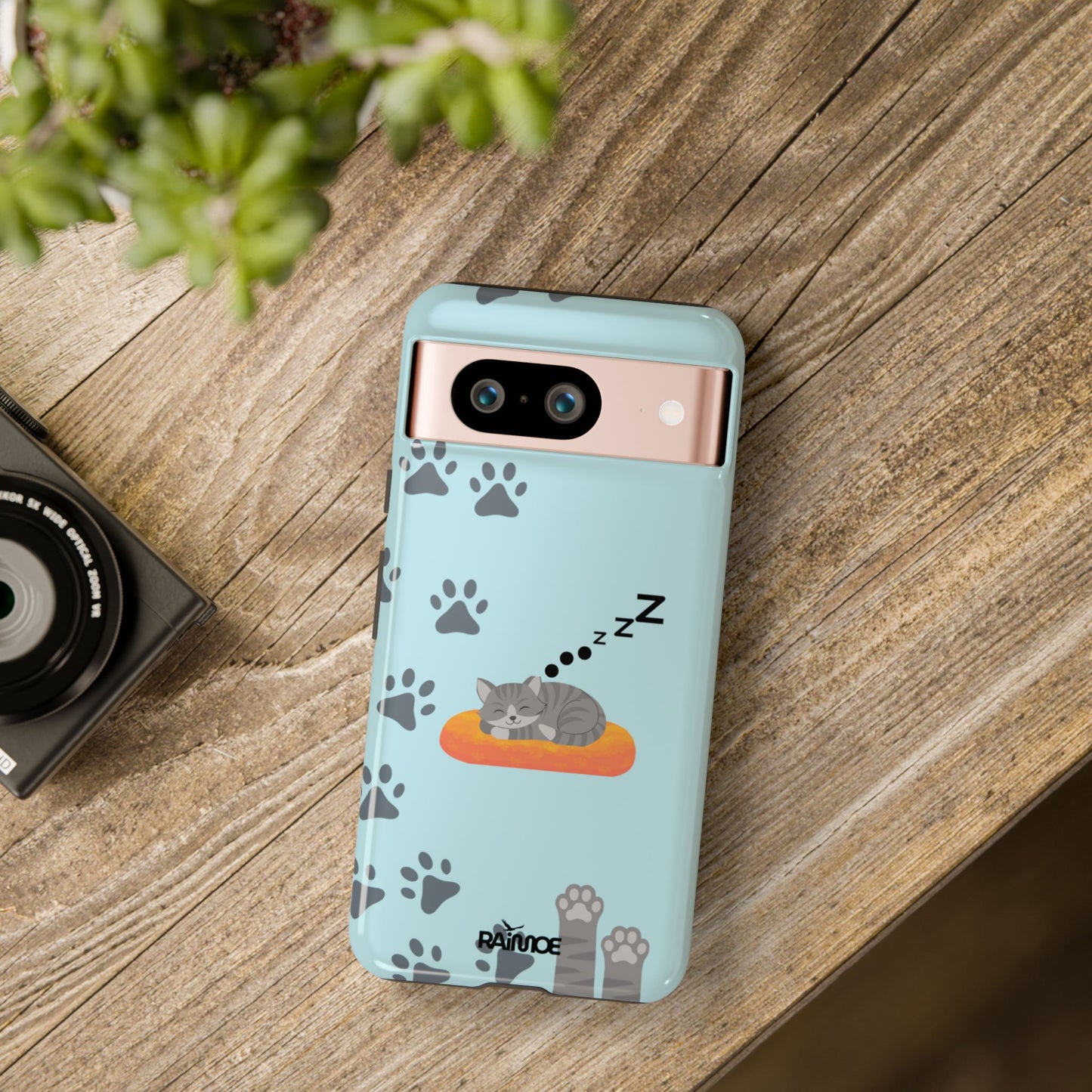 Snoozy Kitty - Funda resistente para Google Pixel (brillante)