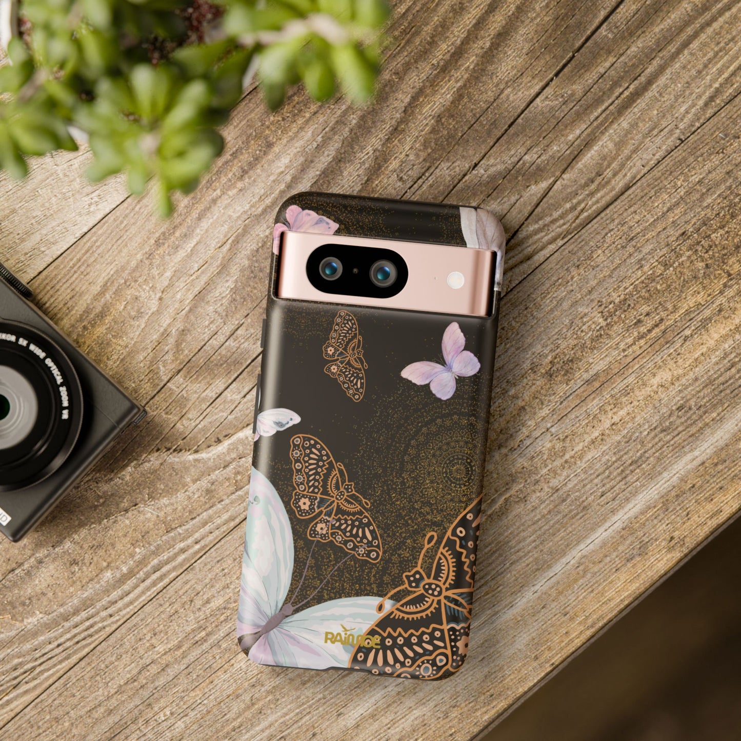 Funda resistente con diseño de mariposa espiral para Google Pixel (mate)